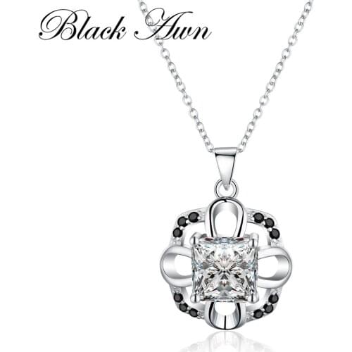 Classic 3.8g 100% Genuine 925 Sterling Silver Jewelry Necklace Women Necklaces&Pendants Bijoux Femme P012