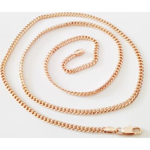 Women Necklace New Trendy Rose Gold Color Jewelry Trendy Link Chain Copper 60cm Long Necklace Factory Direct