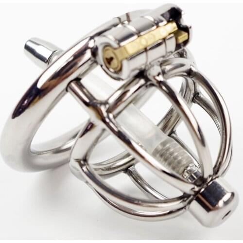 Super Small Male Chastity Device 45MM Adult Cock Cage With Urethral Catheter BDSM Sex Toys Stainless Steel Chastity Belt