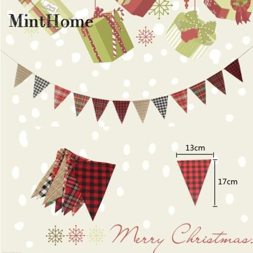 Christmas Decorating Triangular Flag Hanging Flag Party Decoration Colorful Flag Scene Atmosphere Banner 12 pieces/set