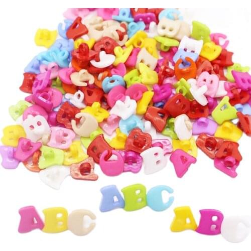 Mix Color Resin Letter Buttons Shank Children Clothing Sewing Cartoon Alphabet Accessories Botones For Scrapbooking Dyed 100 Pcs