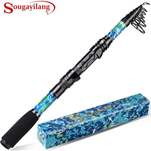 Sougayilang Spinning Telescopic Fishing Rods Carbon Fiber with EVA Retractable Sleeve Degin for Saladwater and Freshwater Pesca