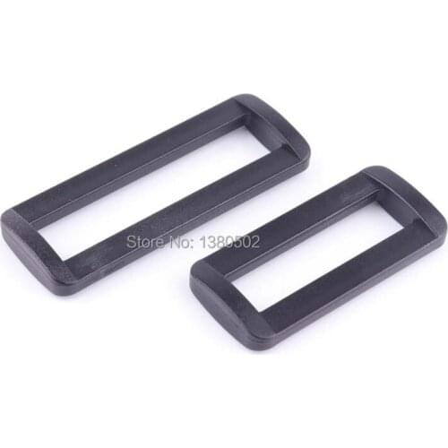 10PCS/lot plastic black color Rectangle Plastic Dee Ring D webbing Belt ribbon buckle
