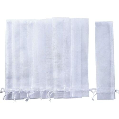 100 Pack Folding Hand Fan Pouch Drawstring Organza Bags Folding Fan Pocket Bag for Outdoor Wedding Party Favor Gift Bags