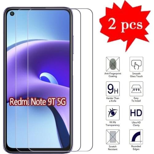 2-1Pcs Glass For Xiaomi Redmi Note 9T 5G 9H 2.5D Protective Film Tempered Glass For Redmi Note 9 T Front Screen Protector Cover