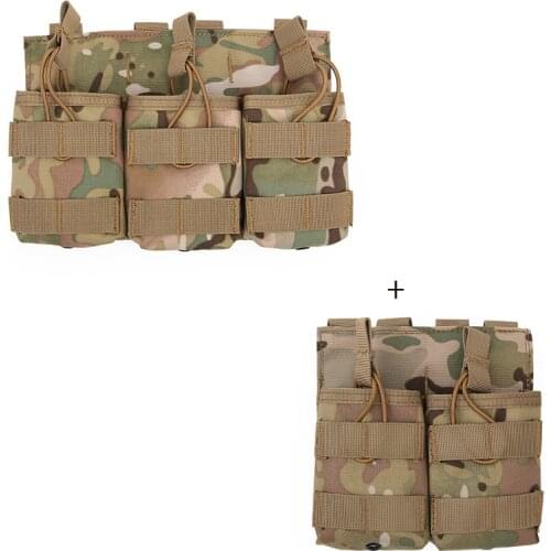 2PCS Double Triple Molle Magazine Pouch Tactical Airsoft Cartridge Holder for 7.62 Magazine Case Hunting Accessories