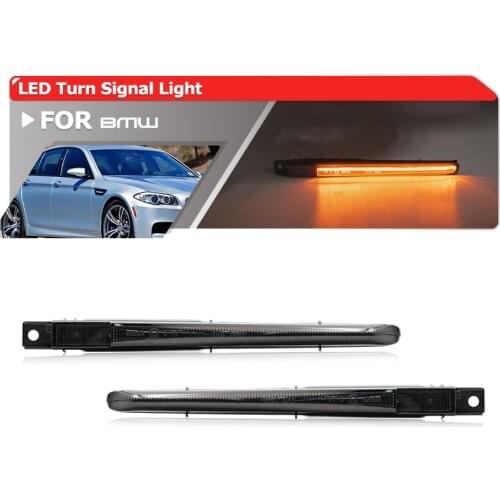 2PCs Smoked Lens Dynamic Blinker Amber Led Side Marker Light Turn Signal Lamp For BMW F10 5 Series M5 2010-2016