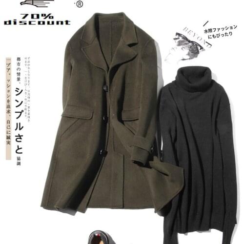 200% Wool Coat Men Autumn Double-sided Long Jacket Men Korean Mens Overcoat Peacoat Jackets Erkek Mont LM28-2029 KJ2566