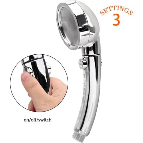 360 Degrees Rotating Adjustable Water Saving Shower Head 3Mode Shower Water Pressure With Water Control Button bathroom set