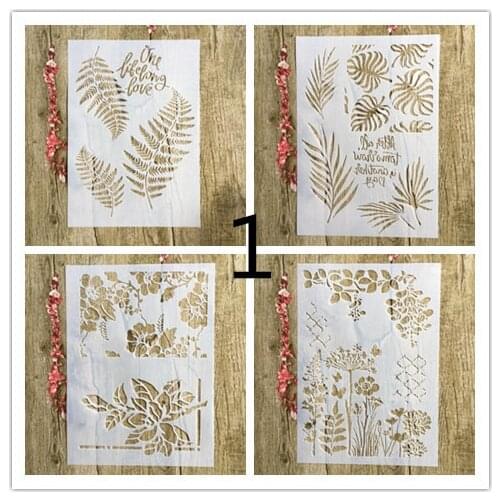 4pcs / set A4 letter of the alphabet Stencils Painting Coloring Embossing Scrapbook Album Decorative Template paper card wall