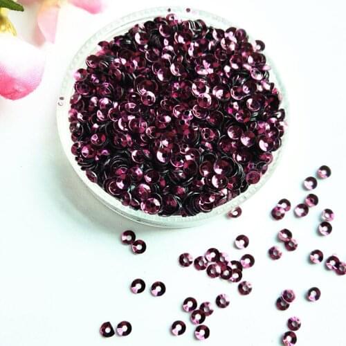40g(11000pcs) 3mm Burgundy Deep Cup Sequins Claret Round Paillette Wedding ,Women Kids DIY Garment Accessory Dark Red Confetti