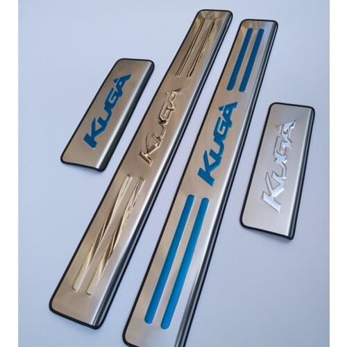 Accessories For Chrome Ford Kuga 2013 2014 2015 Stainless Steel Door Welcome Pedal Plate Kick Step Cover Stickers Trim Protector