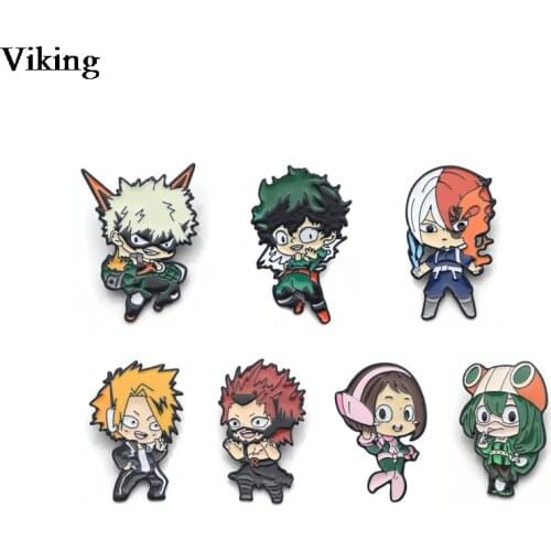 Cartoon My Hero Academia Badges Cute Pins Metal Brooches Lapel Pin For Kids Women Men Enamel Brooches For Jacket Backpack G0518