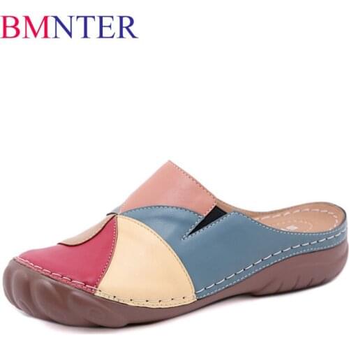 BMNTER 2021 Summer Shoes Women Slippers Summer Holiday Beach Shoes Flat Non-slip Soft Comfortable Woman Shoes Plus Size 42