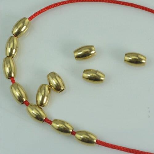 100PCS Metal Raw Brass Beads Jewelry Accessories Oval Spacer Beads DIY Loose Beads For Jewelry Making