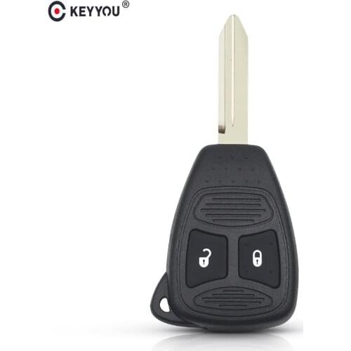 KEYYOU 10pcs Remote Car Key Keyless Fob Replacement Case Housing Shell 2 Button For Chrysler 300C PT CRUISER For Jeep Dodge
