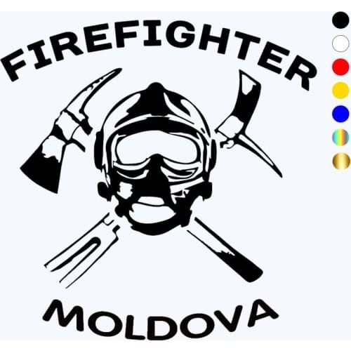 CK3220#15*15.2cm firefighter Moldova reflective funny car sticker vinyl decal waterproof car auto stickers silver/ black