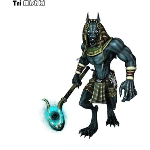 Tri Mishki WCS901 13x16.5cm Egypt Anubis car sticker PVC coloful Decals Motorcycle Accessories sticker
