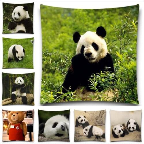 Panda Decorative Throw Pillows Case Cotton Polyester for Sofa Car Cotton Cushion Cover Creative Decoration 5 size