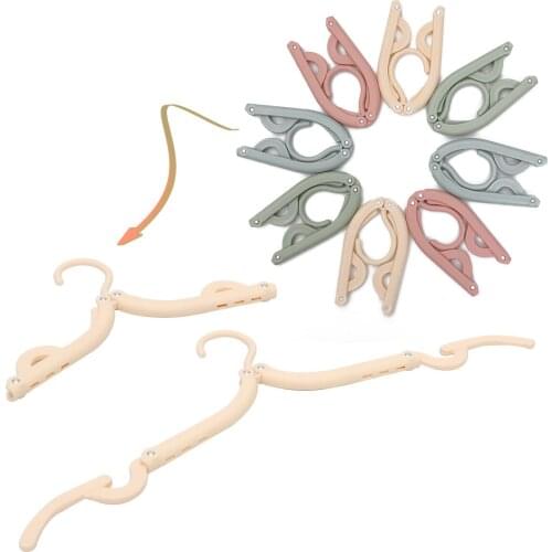 Travel Hangers Folding Clothes Hanger Portable Saving Space Travel Hanger Accessories & Drying Rack (Colorful)