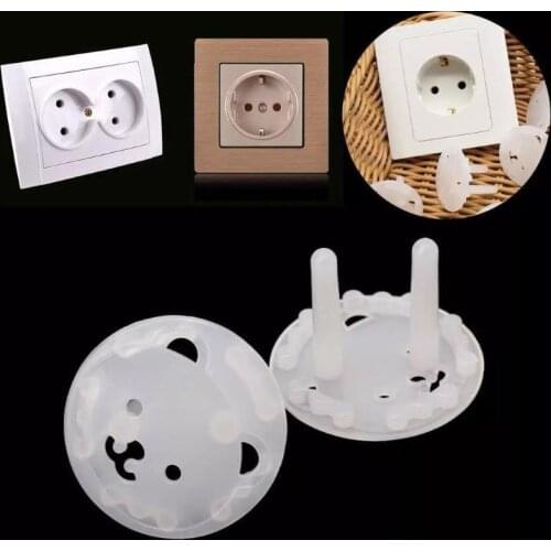 100/50/30PC Double Safety Power Supply Thick Protection Cover 2Hole European Round Head Anti-shock Child Socket Protective Cover