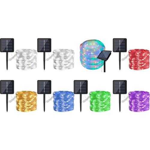 20m 200LED Solar Outdoor Light Waterproof Copper Wire Lamp String 8 Modes Multicolor Flash Fairy Light for Wedding Garden Christ
