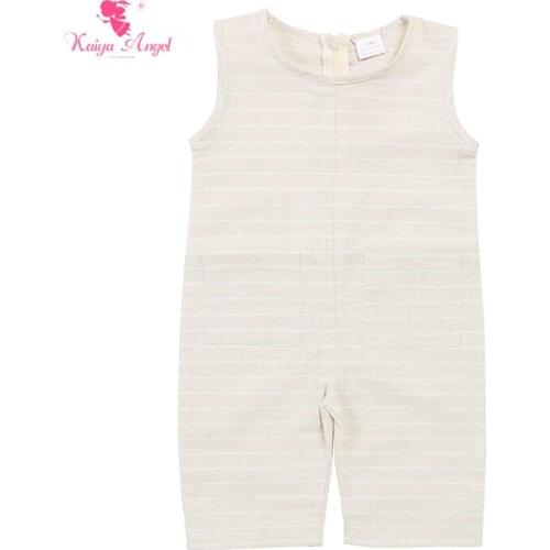 Kaiya Angel Newborn Baby Girl Rompers Sleeveless Invisible Zipper Toddlers Striped Simple Style Factory Wholesale 2020