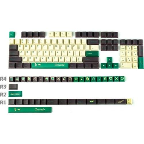 Matcha 140 Keys Fruit Style PBT Keycaps DYE-Sublimation 6.25U 7U Spacebar Cherry Profile For MX Kailh Switch Mechanical Keyboard