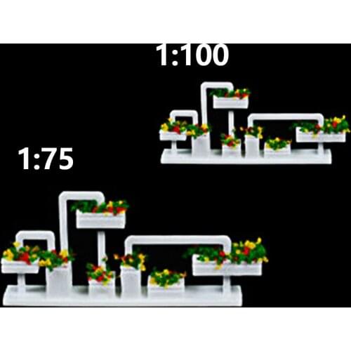 Garden Plant Basket White Checkered Model Toy 20pcs Resin Crafts Building Plant Garden Sand Table Model Decoration ABS