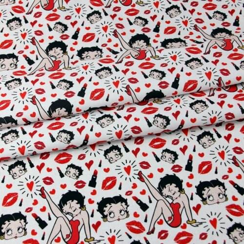 Cartoon Sexy Lady Betty 100% Cotton Fabric for Kids Clothes Hometextile Backpacks Slipcover Cushion Cover DIY Material