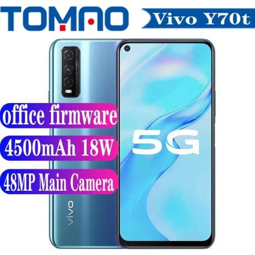 New Vivo Y70t 5G Mobile Phone 6GB 8GB RAM 128GB 256GB ROM Octa Core Exynos 880 6.53" 48MP Main Camera 4500mAh 18W Google Play