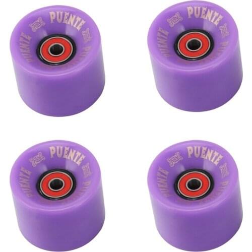 PUENTE 4Pcs/Set Cruiser Skateboard Wheels PU Wheels Long Board Cruiser Wheels with ABEC-9 Bearings