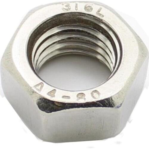 Hex Nuts Stainless Steel 316 M3 M4 M5 M6 M8 M10 M12 M14 M16 M18 M20 M30 DIN934