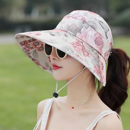 Sun Hats With Face Neck Protection For Women Sombrero Verano Wide Brim Summer Visor Caps UV Outdoor