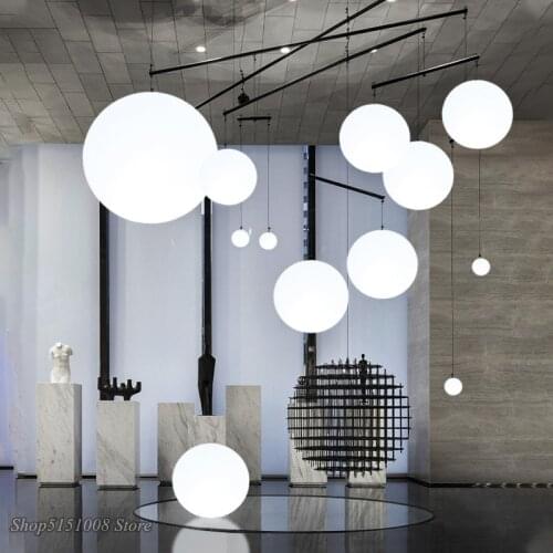 Nordic LED Color Control White Ball Pendant Lights modern Living Room Kitchen Hanging Lamp Luminaire Cafe Ceiling Decor Fixtures