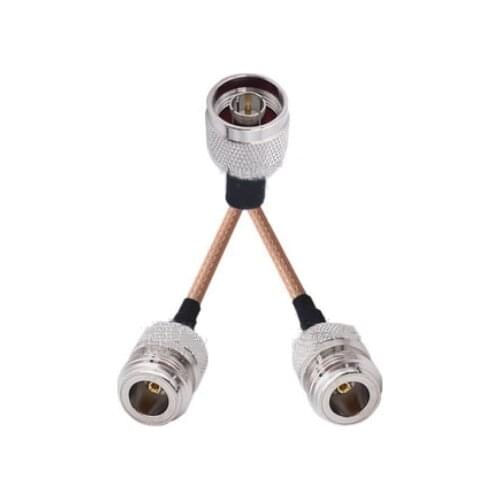 N Male to 2 N Female Connector RF RG316 Pigtail Y Extension Cable