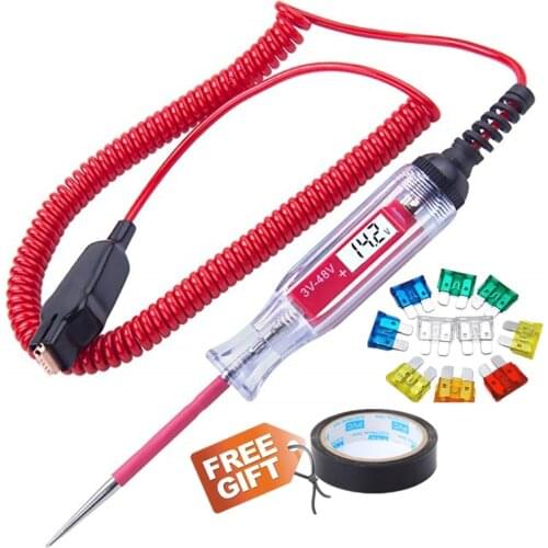 Universal 3-48V Digital Power Probe Multi Function Fuse Line Battery Voltage Circuit Test Pen Electroscope Automotive Scanner