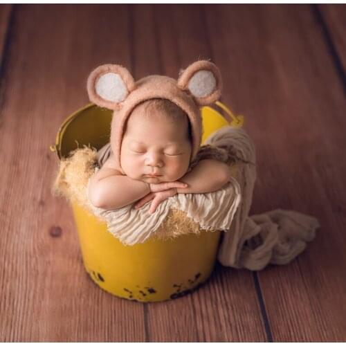 Vintage Lamb Bonnet Newborn Felted Wool Hat Photography Props Hand Made Animal Bonnet Props