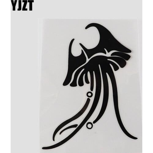 YJZT 10.8CM×14.1CM Personality Jellyfish Ocean Animal Decal Vinyl Car Stickers Black/Silver 13D-0850