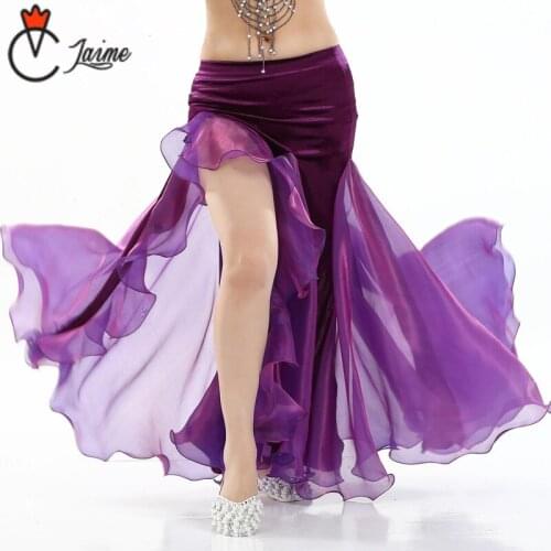 2018 New Belly Dancing Clothing Long Fishtail Skirts Wrapped Slits Flannel Tight Skirt Women Belly Dance Skirts Skinny