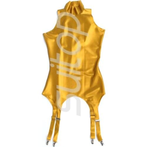 Womens latex skintight in Gold Metallic color