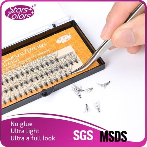 14 trays/lot 10 flares Eyelash Environmental Silk Natural false Eye lash full look thick make up extenions 10D Cilia tools