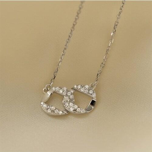 925 Sterling Silver Link Chain Cross Charm Pendant Choker Necklace For Women Girls Jewelry dz635