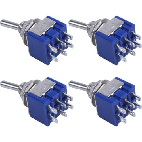 AC 3A 250V 6A 125V DPDT 3 Way ON/Off/ON Latching Toggle Switches 3pcs