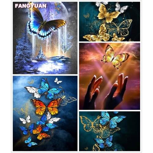 Full Drill 5D Diamond Painting Animals Abstract Butterfly Diamond Embroidery Fantasy Rhinestone Mosaic Pattern Home Decor Gift