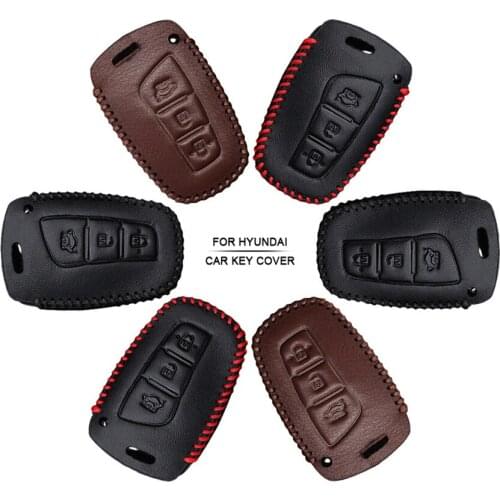 Car Accessories Key Cover Case For Hyundai Solaris IX35 I30 Tucson Getz Sonata Kona Hand-woven Smoky Grey Metal Keyring Keychain