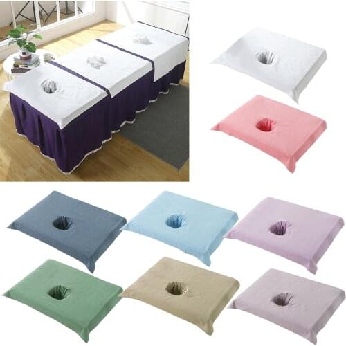 Pure Cotton SPA Half Massage Table Sheet Beauty Bed Face Hole Towel 50*70cm Massage Sheets Covers Massage Table