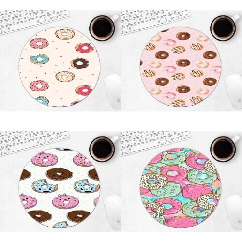 Colorful Donuts Anti-slip Mat Minie Cute Round Mousepad Memo Pad Notebook Rubber 220x220 200x200MM Small Mouse Pad Desk Pad