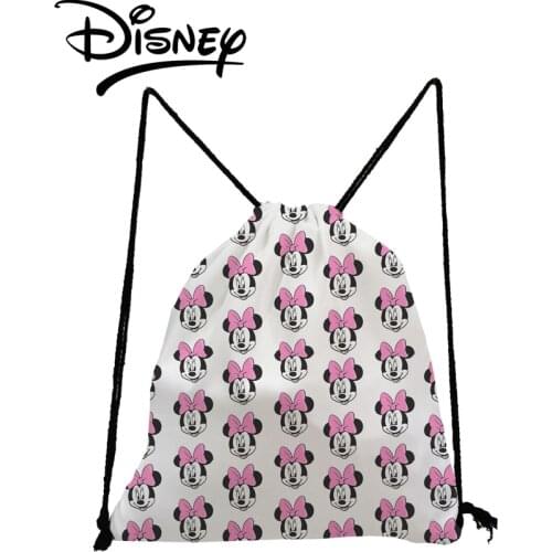 Disney Mickey Minnie Backpack Child School Bag Small Fashion Storage Bag Party Swim Mini Drawstring Bag Cute Girl Soft Back Bag