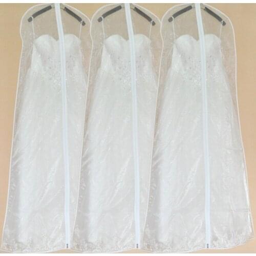 Long 160cm 180cm White Breathable Tulle Wedding Dress Cover Bridal Robe Storage Case Dustproof Protective Bag with Zipper FC77